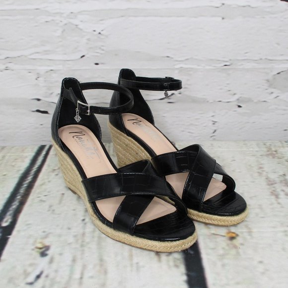 Nanette Lepore Quirky Wedge Espadrille Jute Sandals - Picture 1 of 7